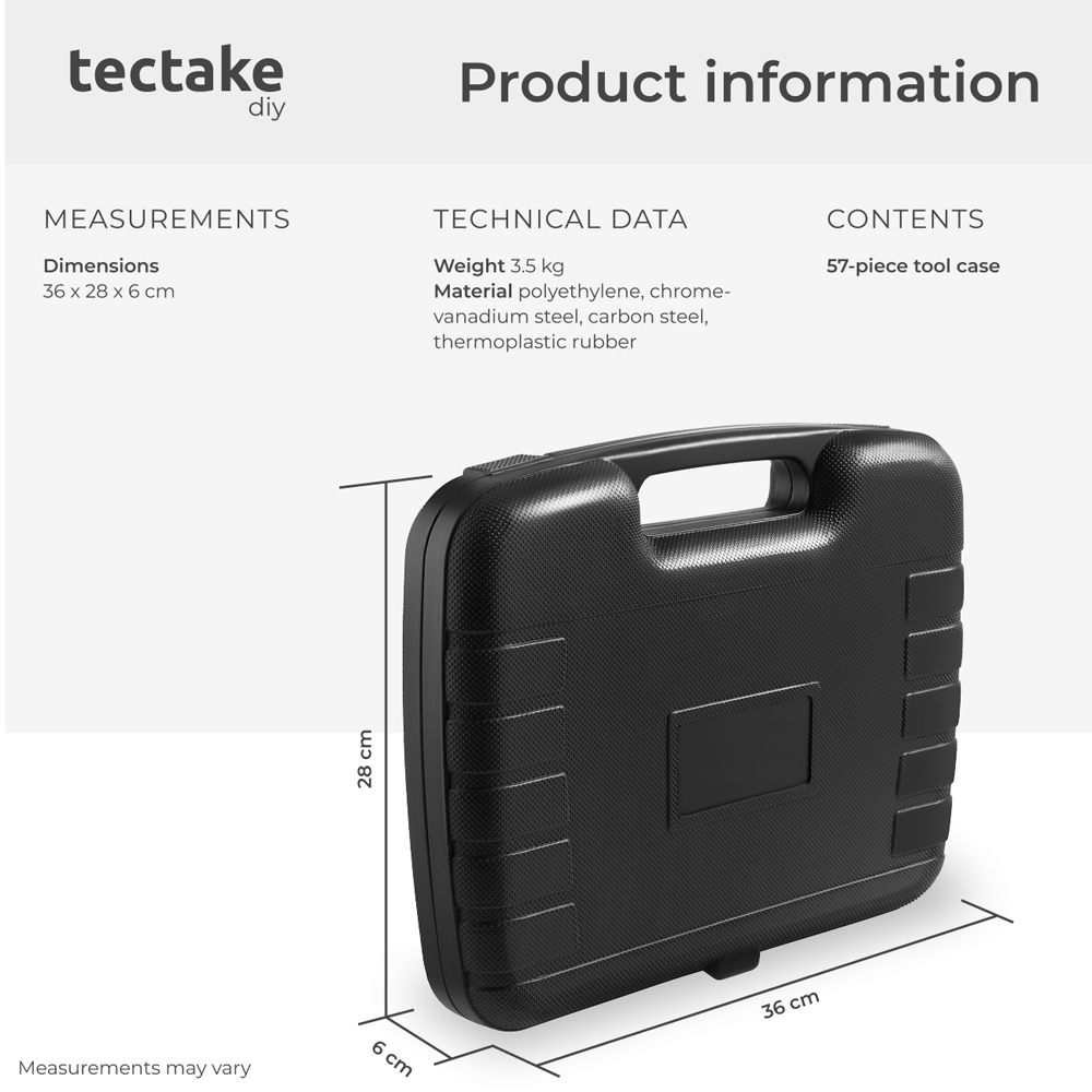 tectake Luigi 57 Piece Tool Box Image 8