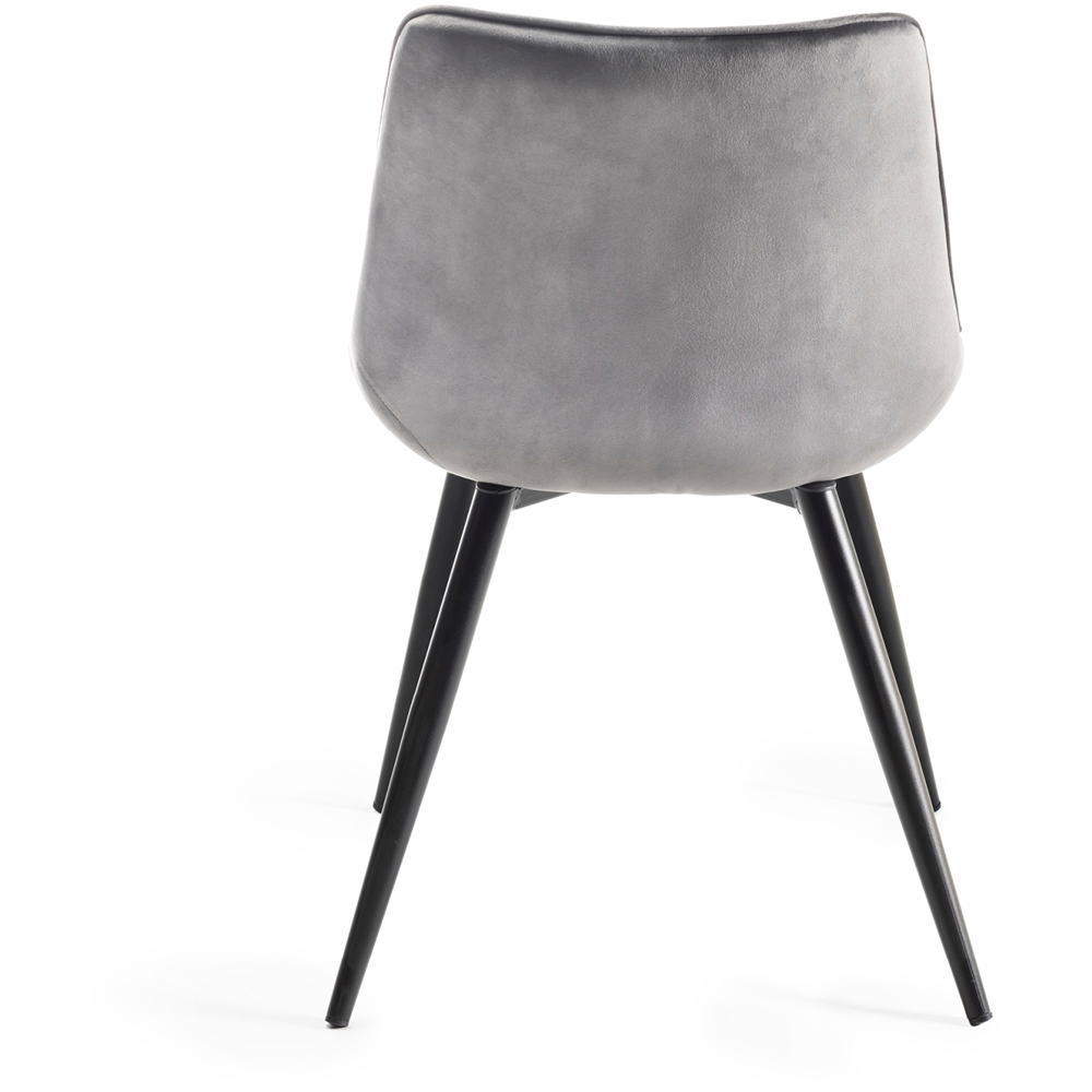 Bentley Designs Seurat Set of 2 Grey Velvet Fabric Upholstered Chair Image 5