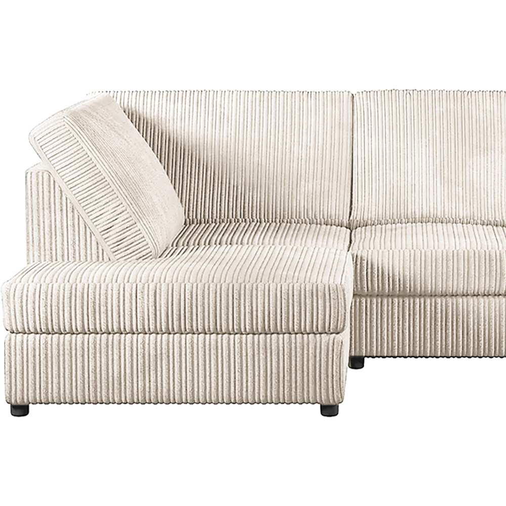 Luxor 4 Seater Cream Jumbo Cord Full Back Left Hand L Shape Corner Sofa Image 3