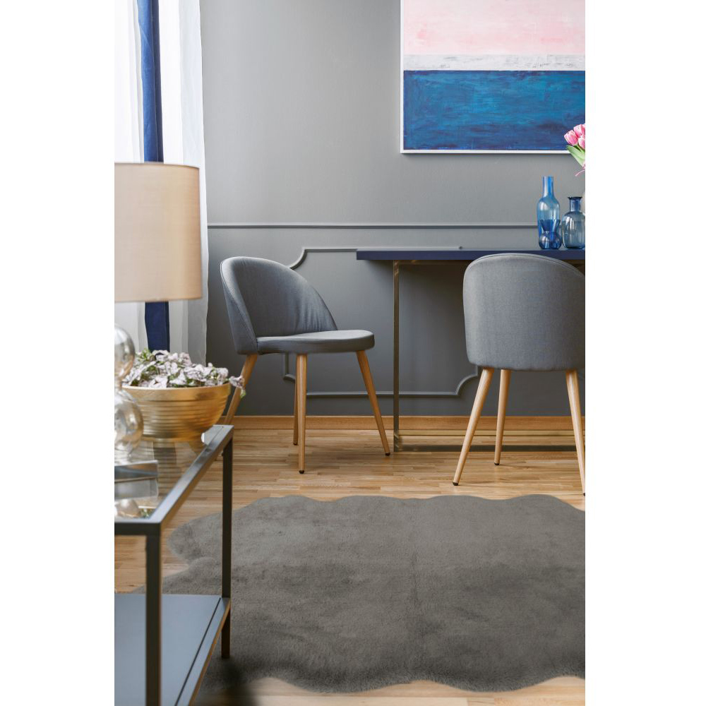 Homemaker Luxurious Faux Fur Grey Rug 105 x 140cm Image 5