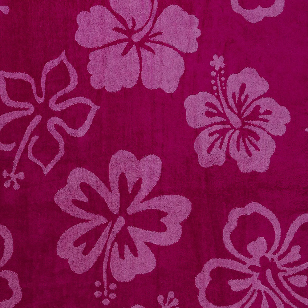 Eco Tex Recycled Cotton Pink Tropical Flower Beach Towel Image 3