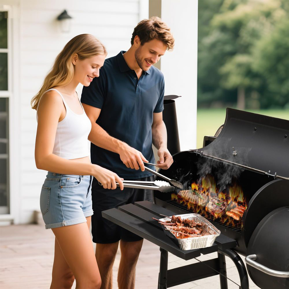 Alivio Large Oil Drum Charcoal BBQ Grill Image 2