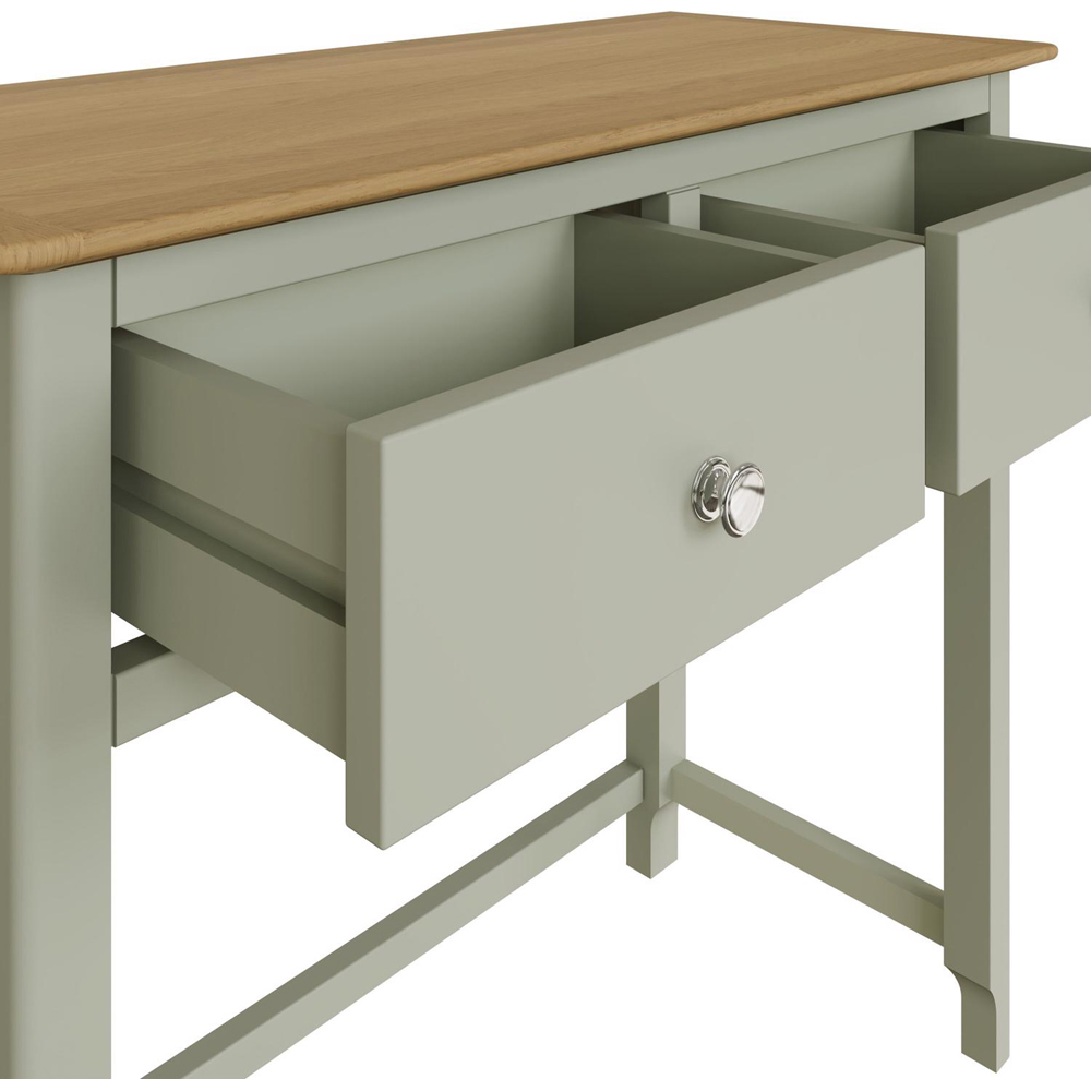 FWStyle Taberno 2 Drawer Sage Green and Oak Dressing Table Image 5