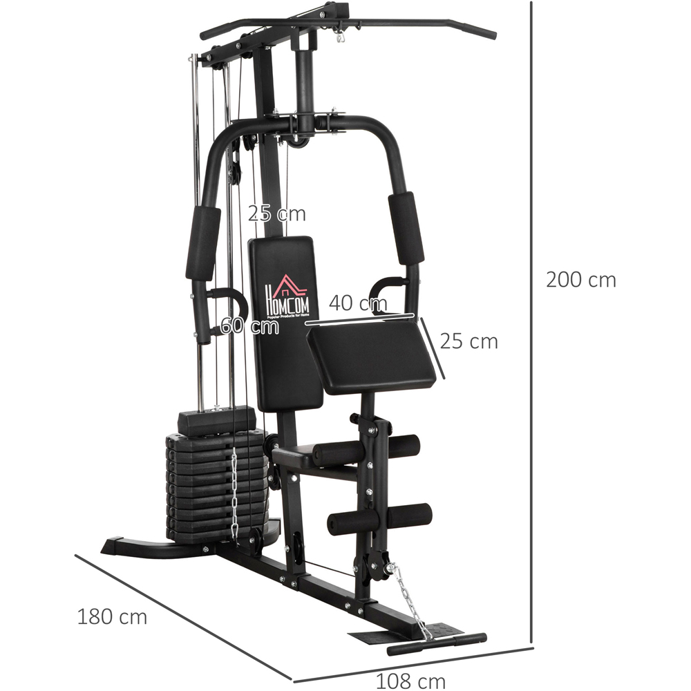 HOMCOM Multi Exercise Gym Workout Station with Weight Stack Image 7