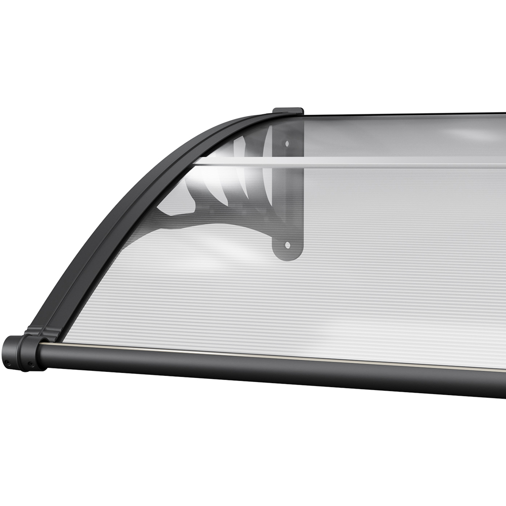 Living and Home Dark Grey Arched Door and Window Awning with Water Channel 3 x 1m Image 4