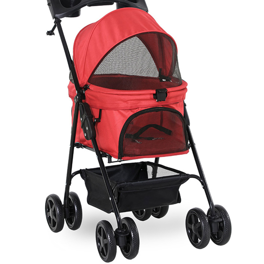 PawHut 4 Wheel Pet Stroller Red Image 3