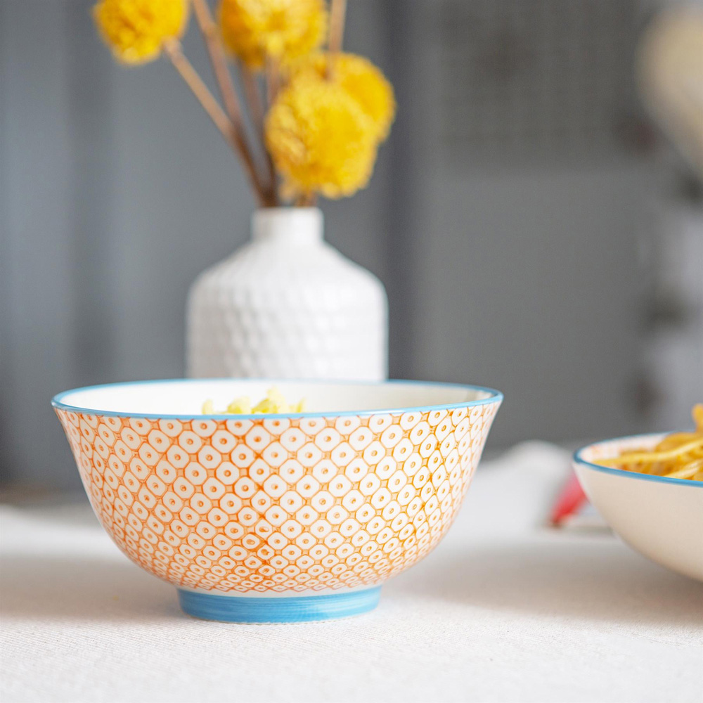 Nicola Spring Orange Hand Printed 30 Piece Dinner Set Image 3