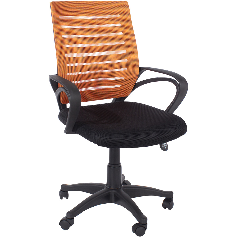 Loft Black and Orange Mesh Swivel Office Chair Image 4