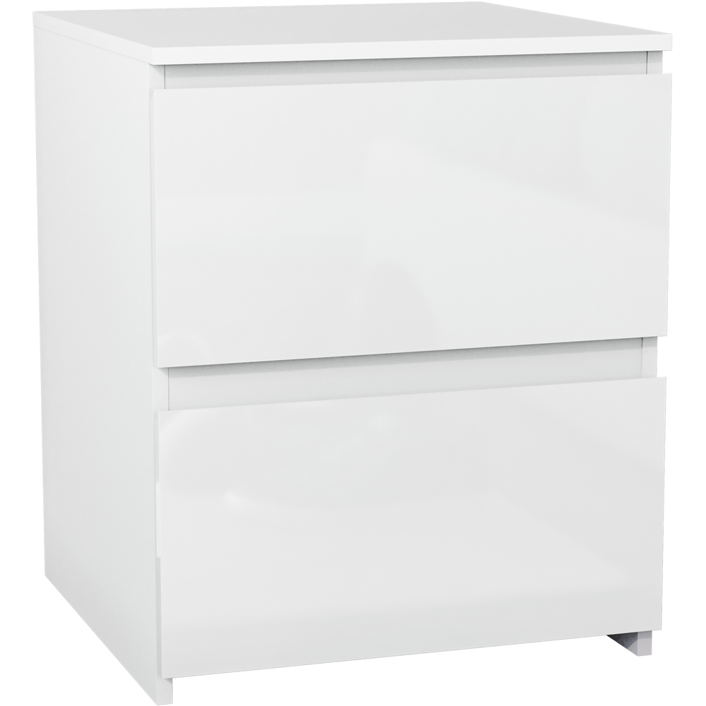 VIDA DESIGNS Glinton 2 Drawer White Bedside Table Image 2