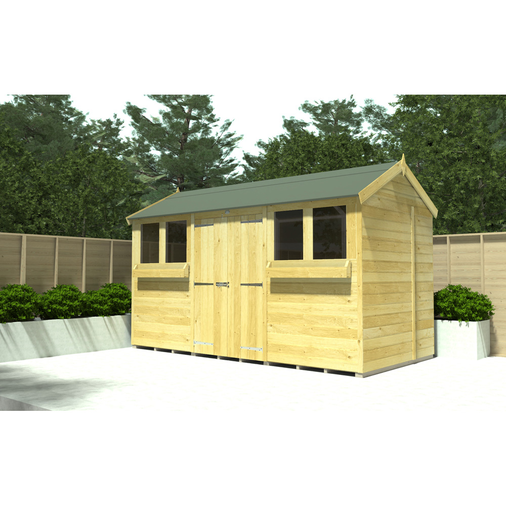DIY Sheds 16 x 8ft Tongue and Groove Timber Apex Summer Garden Shed Image 2