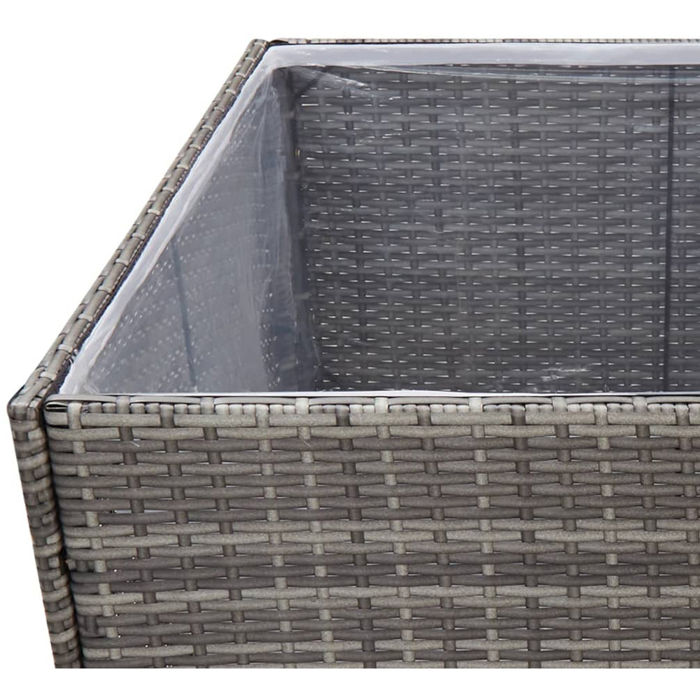 vidaXL Grey Polyethylene Rattan Garden Planter 80 x 80 x 80cm Image 4