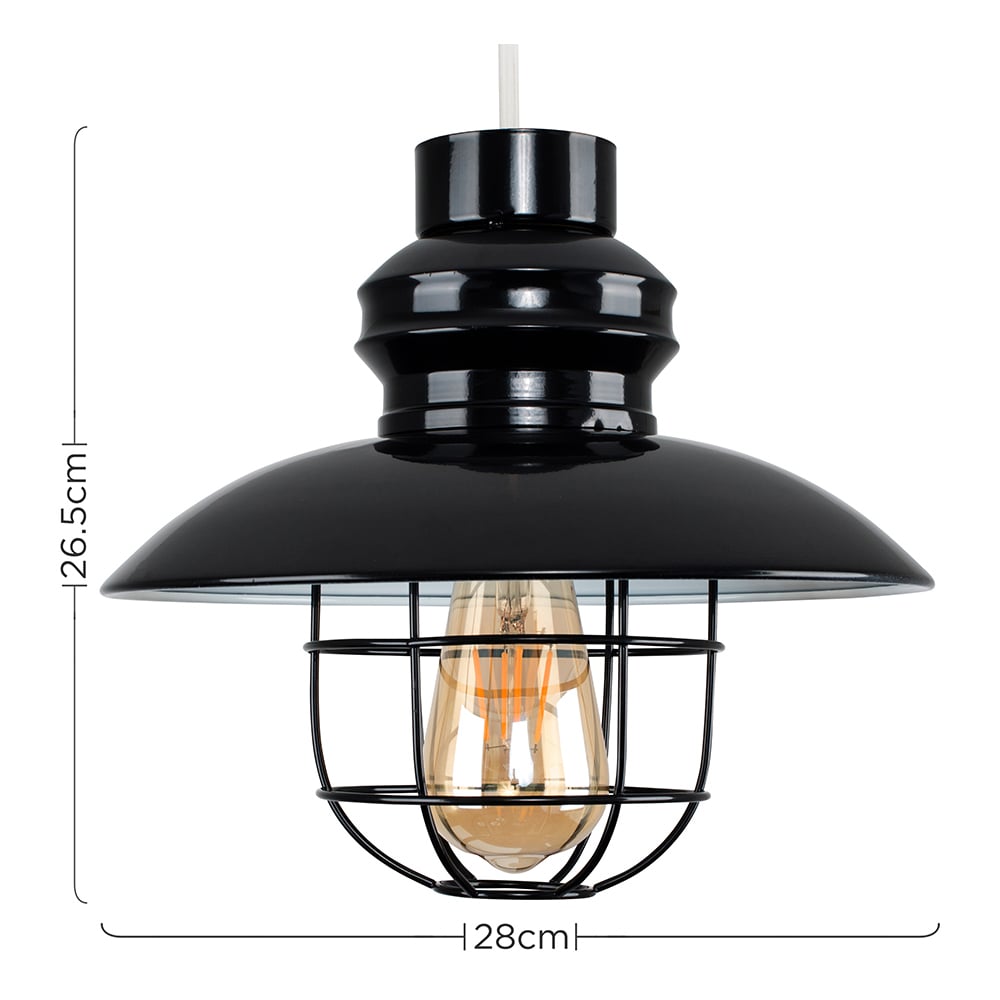 ValueLights Penglai Black Fishermans Basket Ceiling Pendant Lamp Shade Image 5