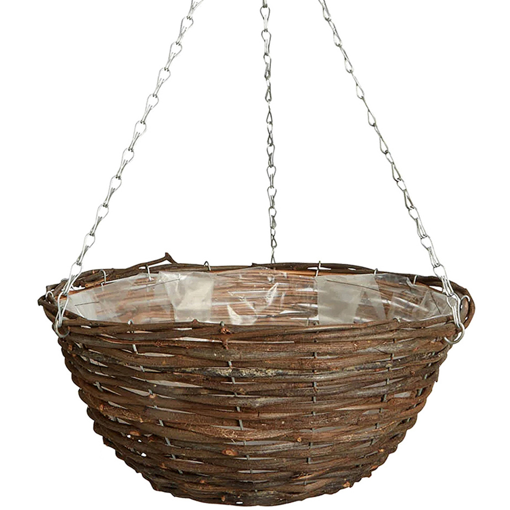wilko Begonia Apricot Shades Rattan Hanging Basket Image 2