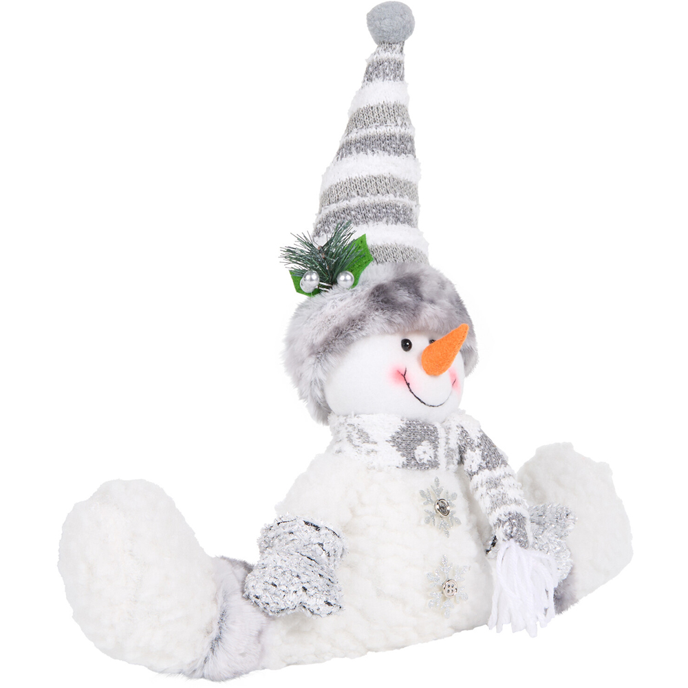 Sitting Silver Snowman - White Image 2