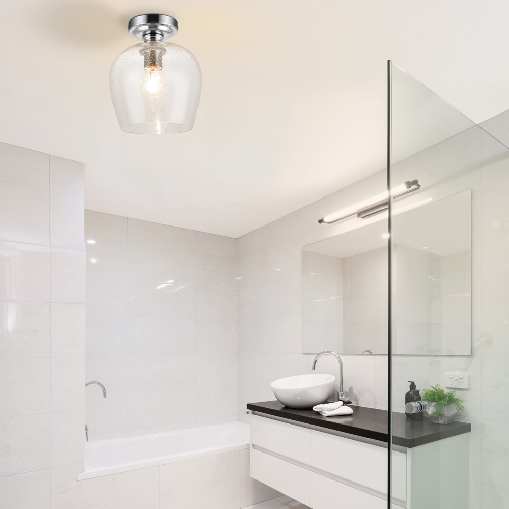 Cosylyte Buxton Chrome Bubble Glass Ceiling Light Image 6