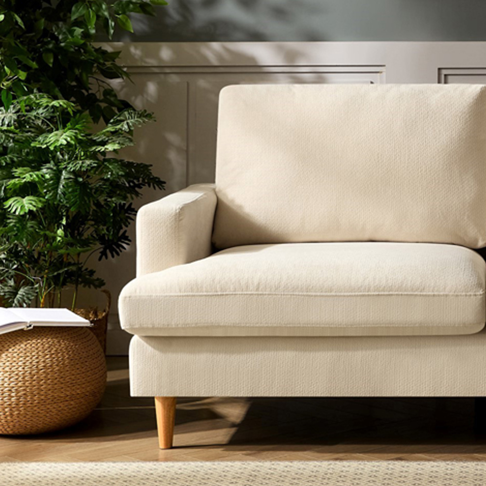 Artemis Home Newsome 3 Seater Cream Fabric Sofa Image 2