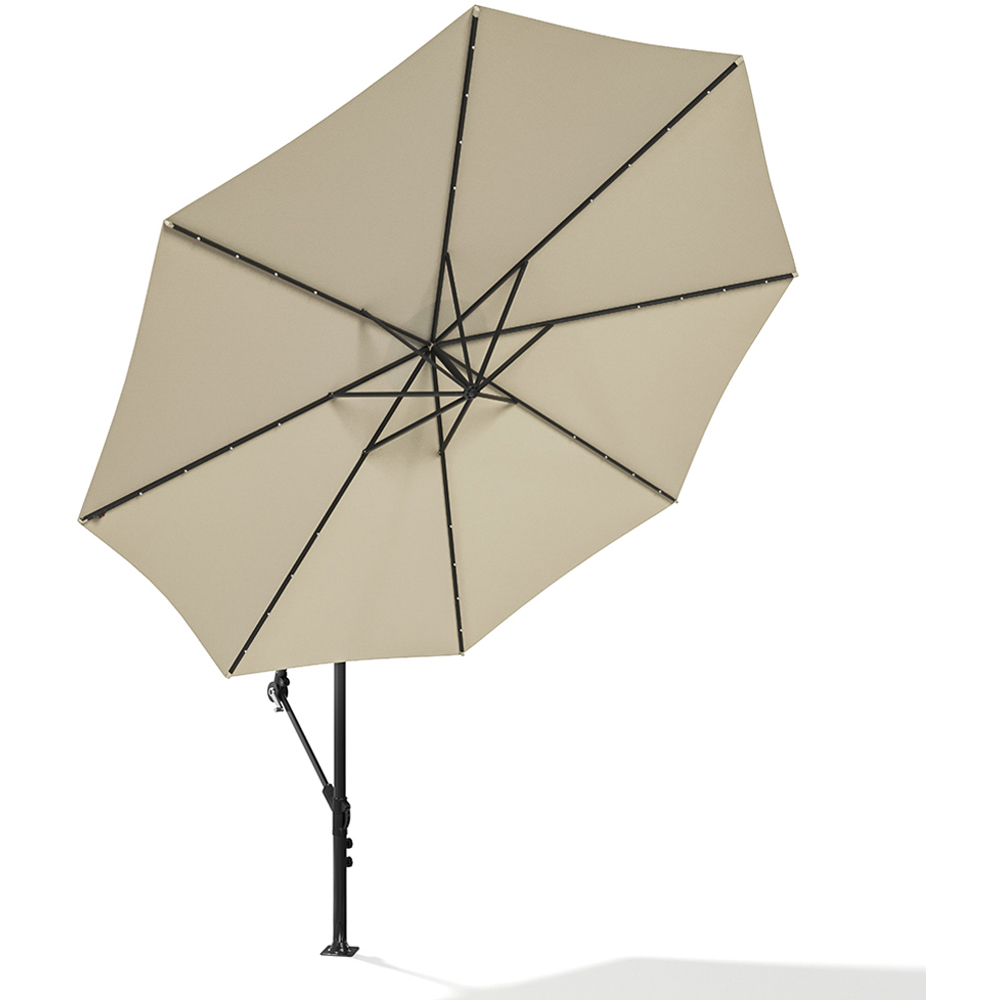 Living and Home Beige LED Cantilever Parasol 3m Image 3