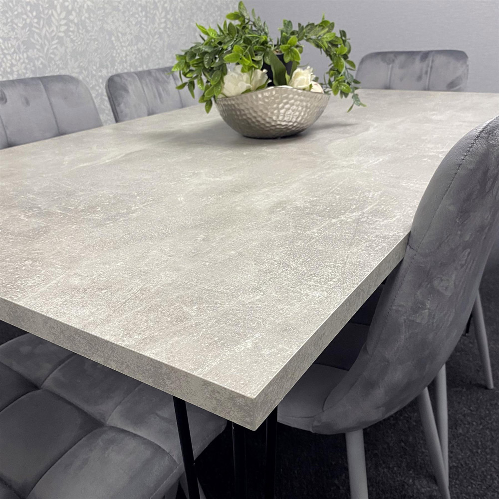 Kosy Koala 6 Seater Grey Dining Table set Image 2