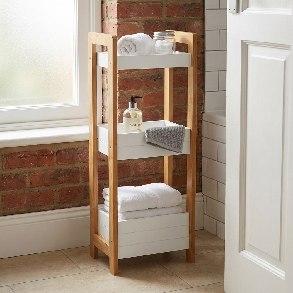 White 3 Tier Bathroom Caddie Image 5