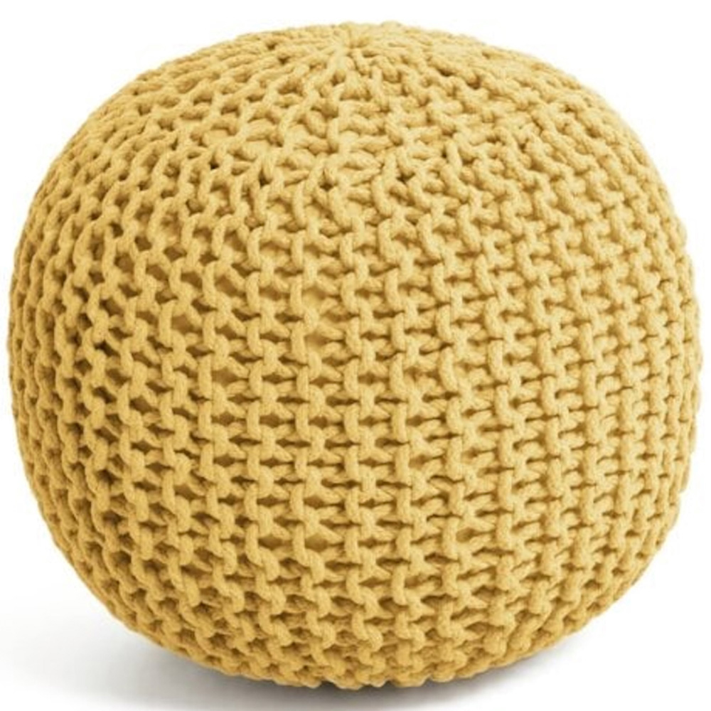 Kaikoo Knitted Ochre Knitted Pod Pouffe Image 3