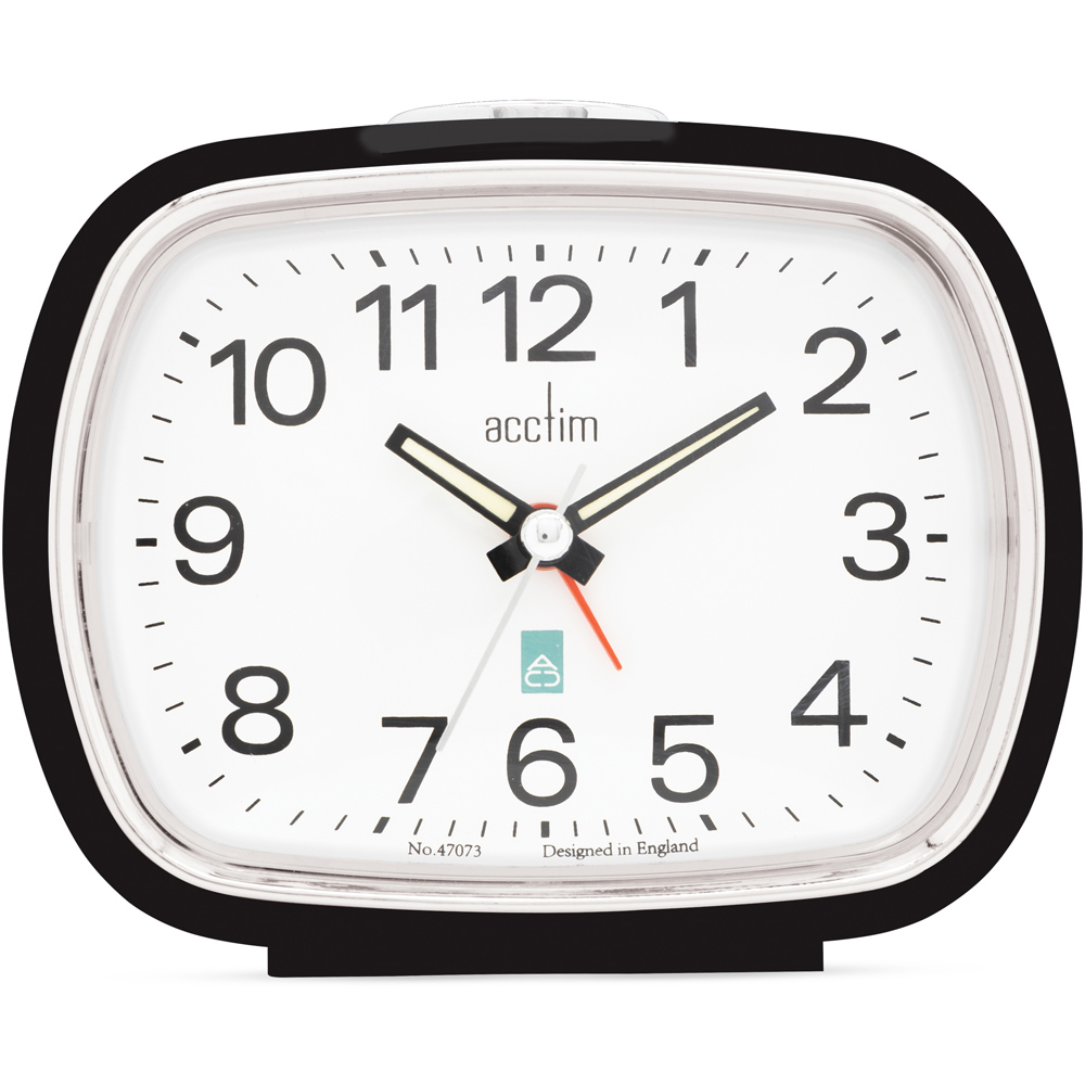 Acctim Camille Black and White Alarm Clock 11cm Image 2