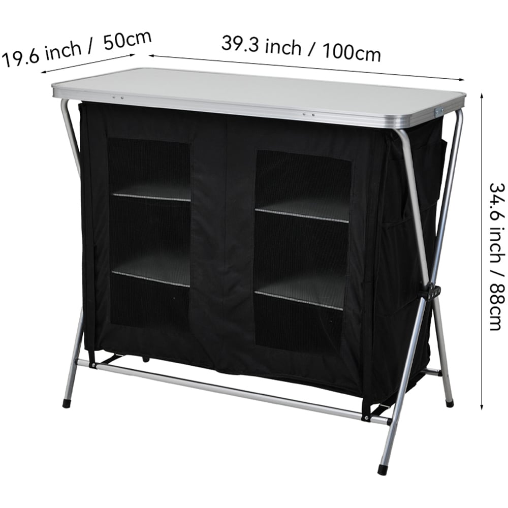 Living and Home 6 Tier Portable Aluminium Camping Table Image 8