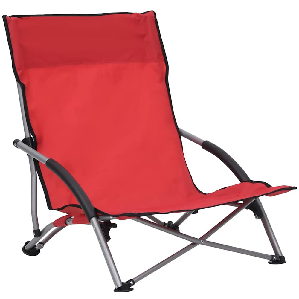 Walplus Set of 2 Red Fabric Foldable Chair Image 2
