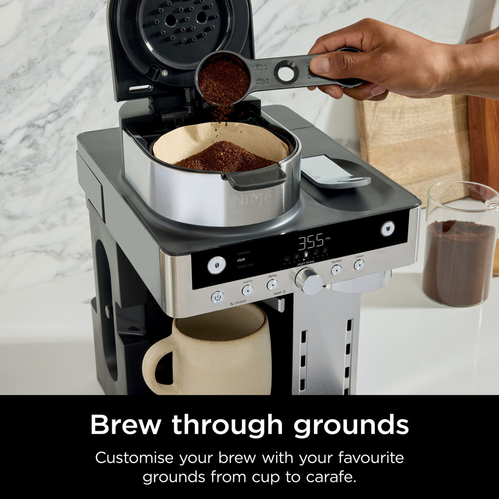 Ninja Prestige Dualbrew Silver and Black Coffee Machine Image 8