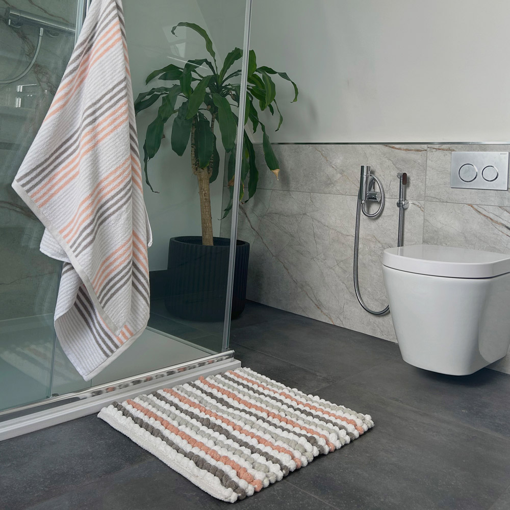 Allure Bath Fashions Striped Cotton Blush Pink Hand Towel Image 2