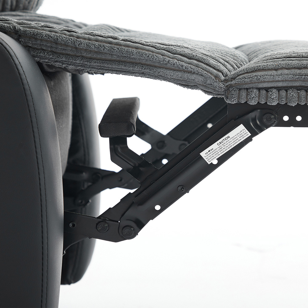 Langham 3 Seater Grey Manual Recliner Sofa Image 5