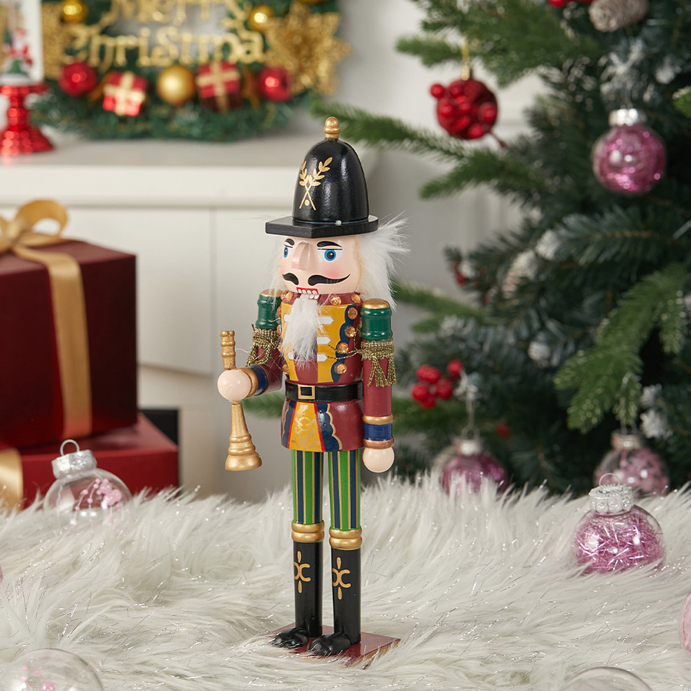 Living and Home Wooden Nutcracker Soldier Christmas Ornament Image 5