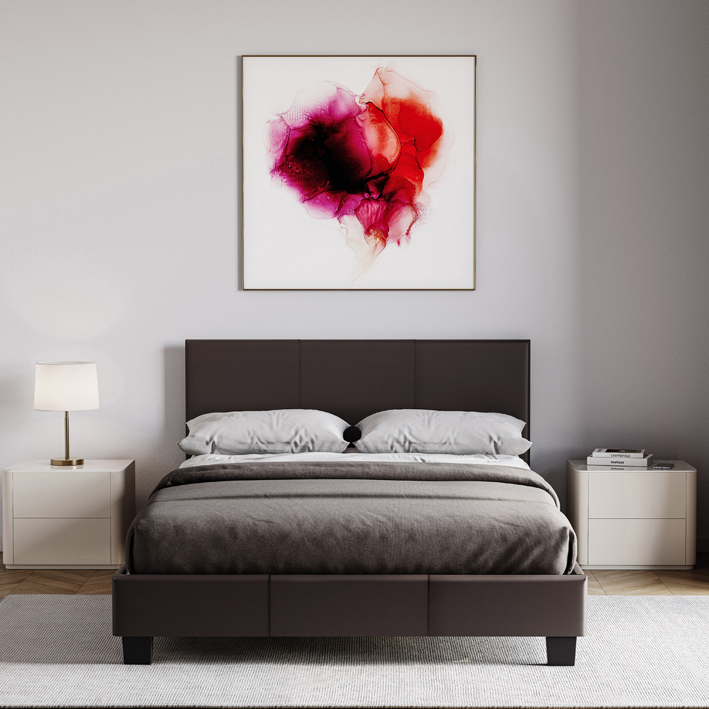 VIDA DESIGNS Lisbon Small Double Brown Faux Leather Bed Frame Image 3