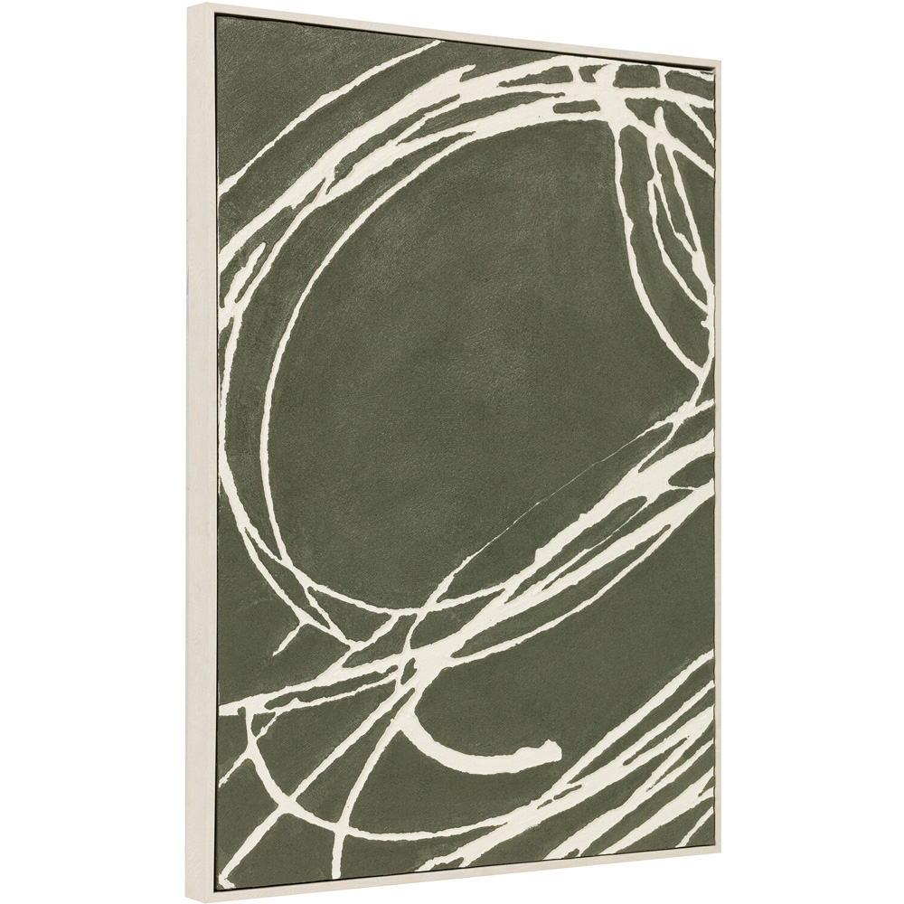 Organic Line Framed Canvas Olive Green Image 3
