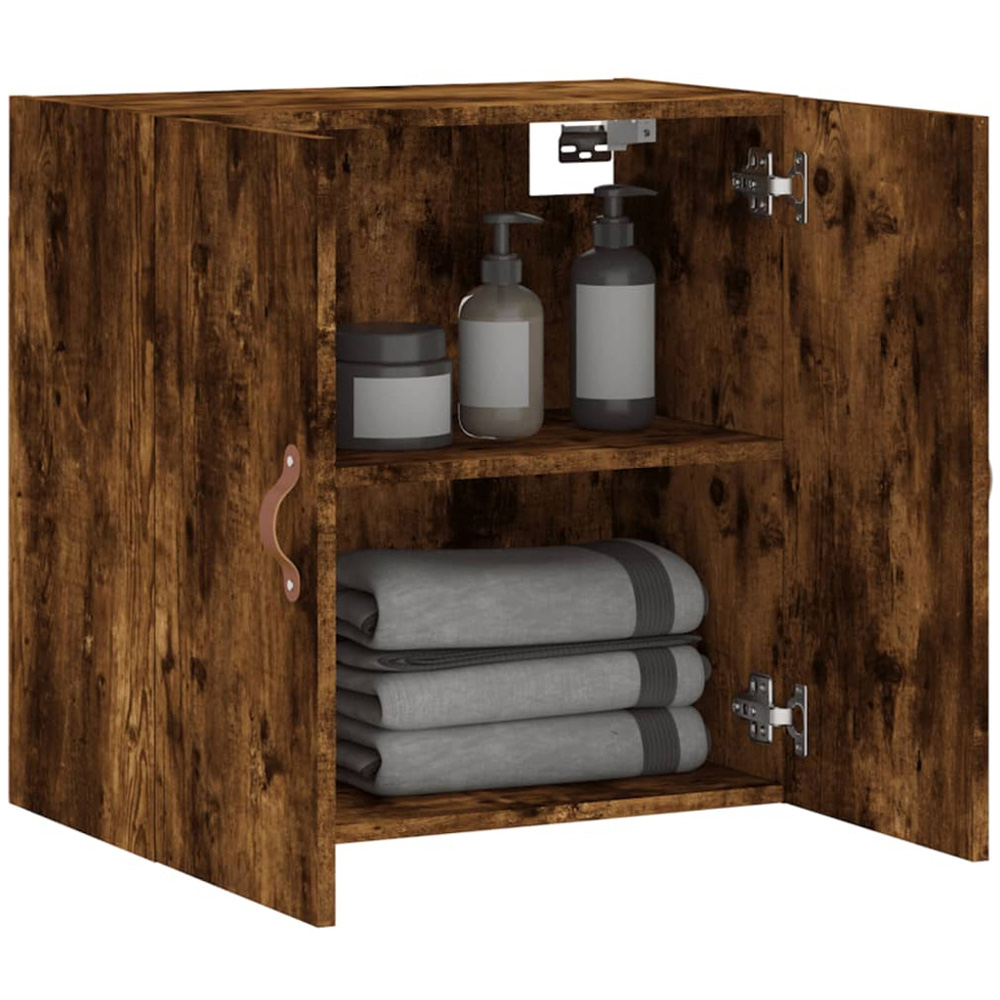 vidaXL 2 Door Smoked Oak Wall Cabinet Image 4