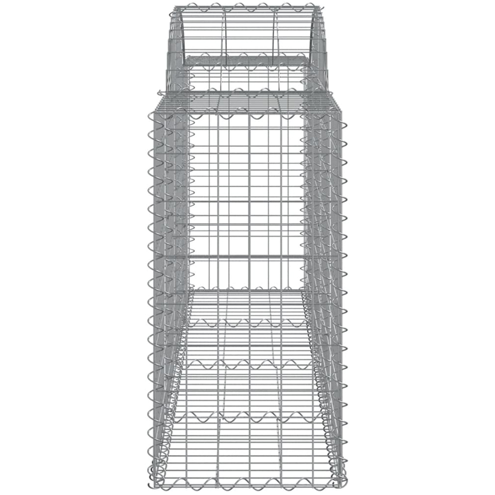 vidaXL Silver Galvanised Iron Arched Gabion Basket 200 x 50 x 80/100cm 11 Pack Image 3