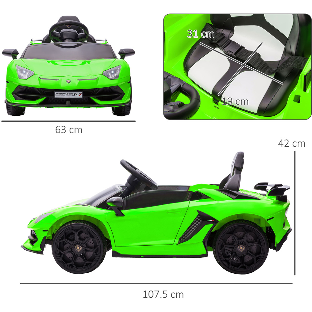 Tommy Toys Green Licensed Lamborghini Aventador Kids Electric Ride On Car Image 7