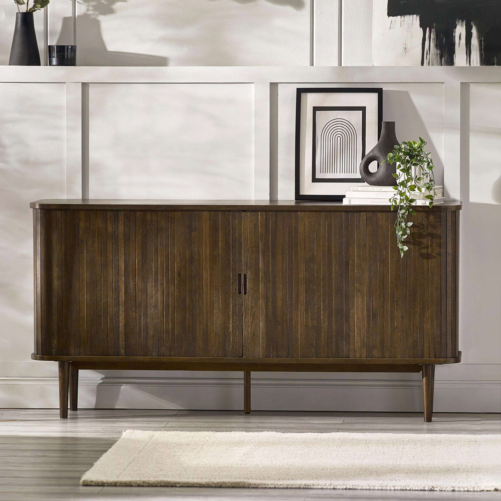 Julian Bowen Arya 2 Door Dark Oak Effect Fluted Sideboard Image 1