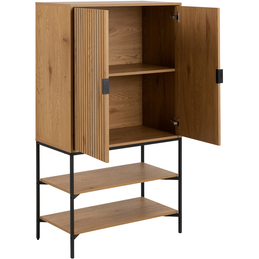 Florence Jaipur 2 Door 2 Shelf Wild Oak Storage Cabinet Image 5