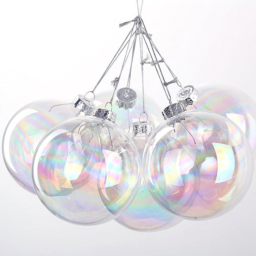 Living and Home White Rainbow Glass Bauble 6cm 5 Pack | Wilko
