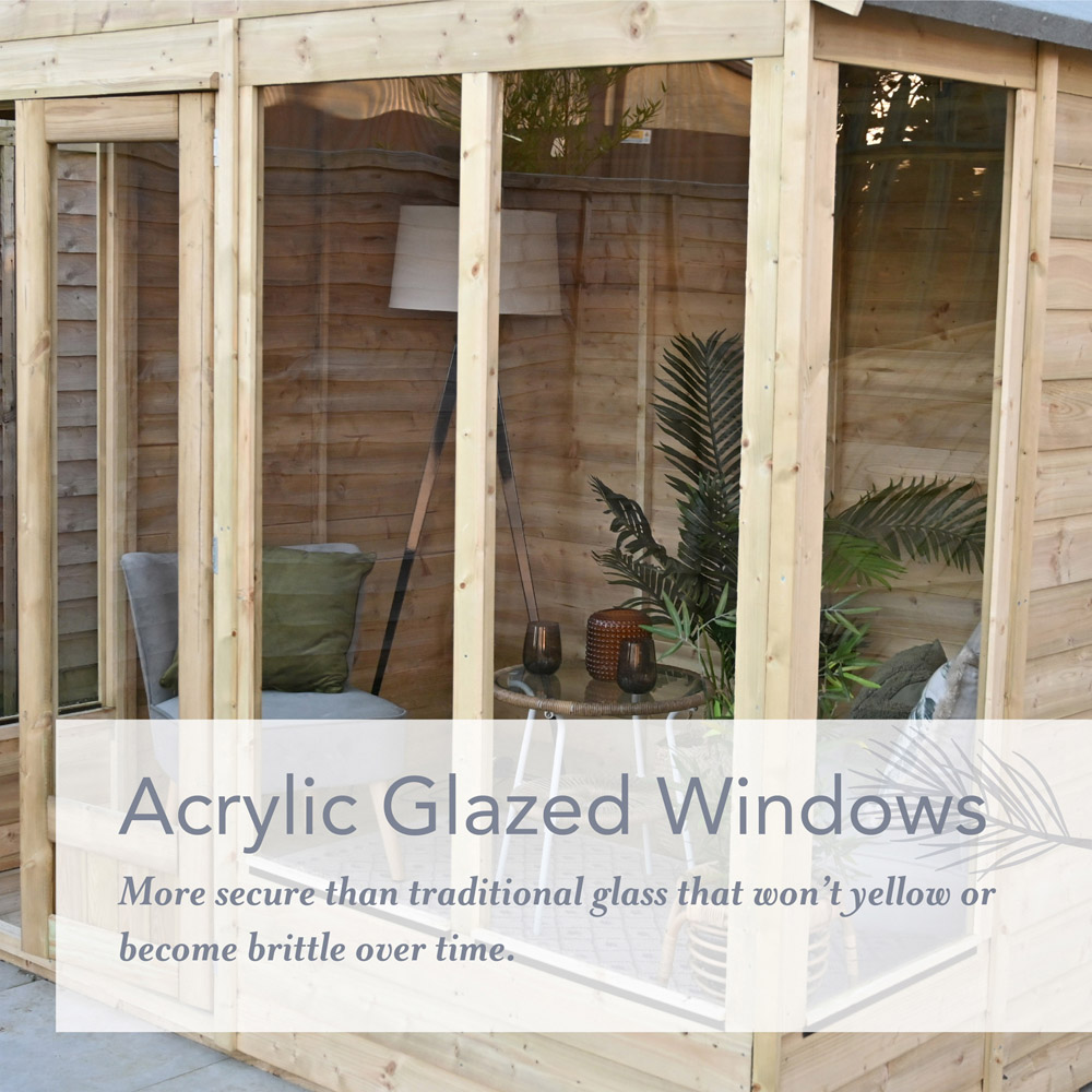 Forest Garden 8 x 6ft Beckwood Double Door 4 Window Apex Summerhouse Image 5