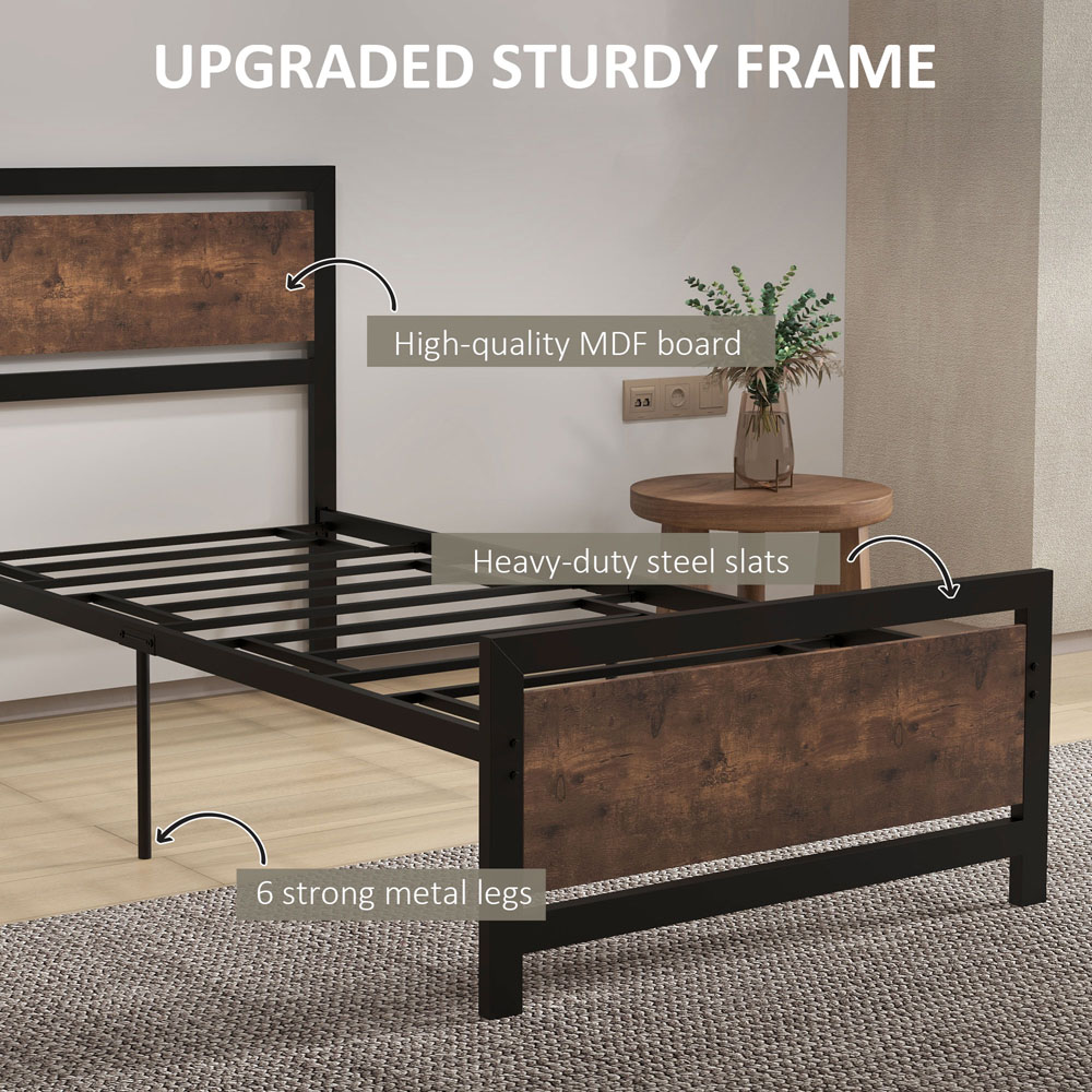 Portland Single Black Metal Bed Frame Image 4