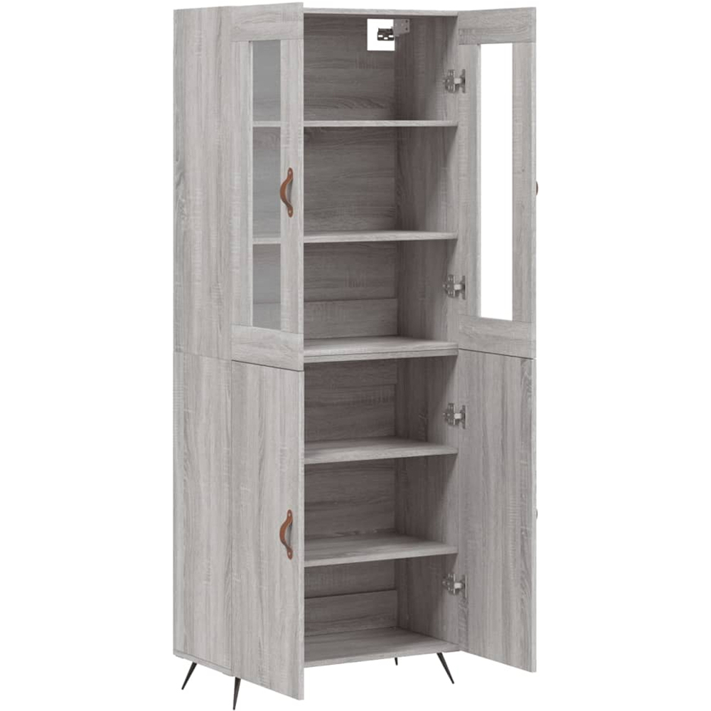 vidaXL 4 Door Grey Sonoma Highboard Image 4