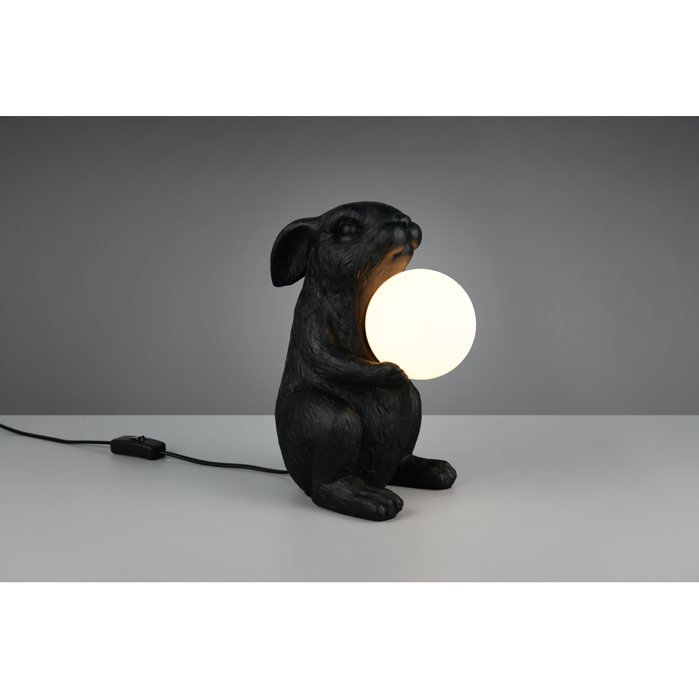 TRIO Rabbit Matt Black Table Lamp Image 2