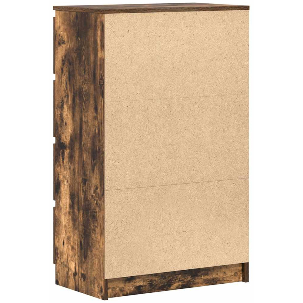 vidaXL 4 Door Smoked Oak Narrow Sideboard Image 8