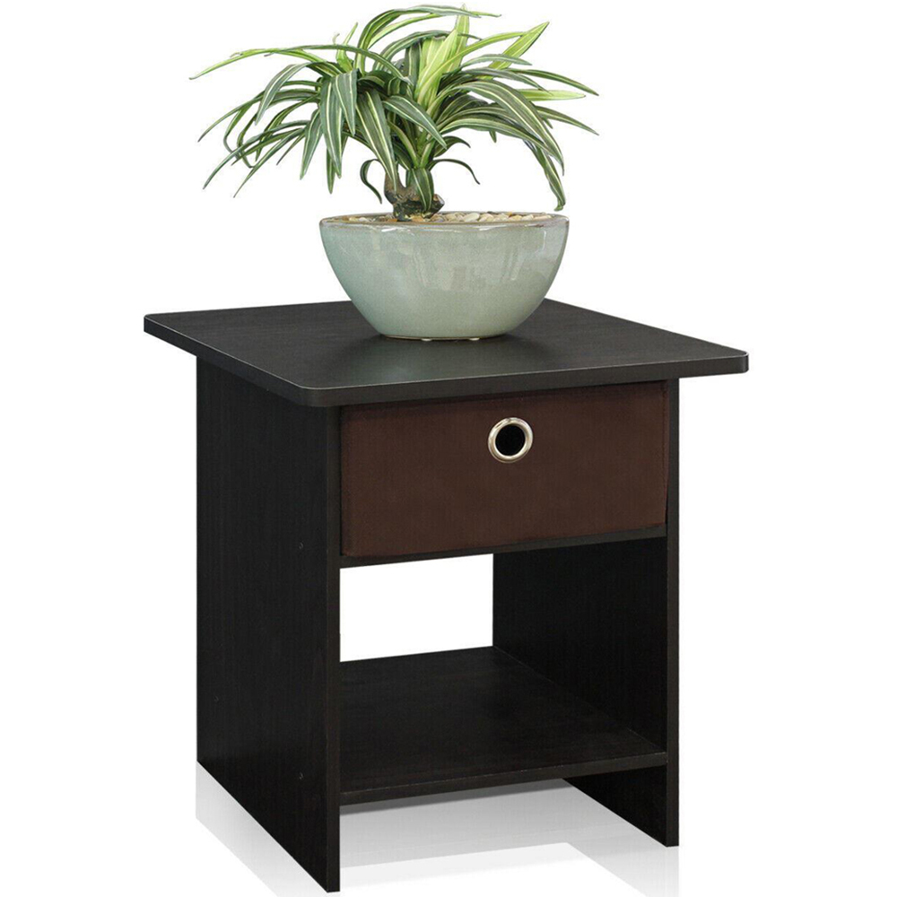 Walplus Dario Single Drawer Single Shelf Espresso End Table Image 5