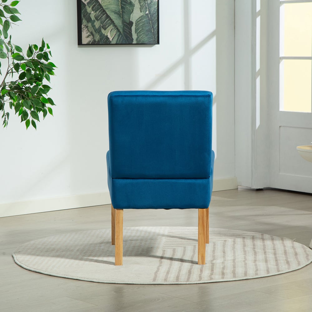 Artemis Home Corina Blue Velvet Fabric Armless Accent Chair Image 4