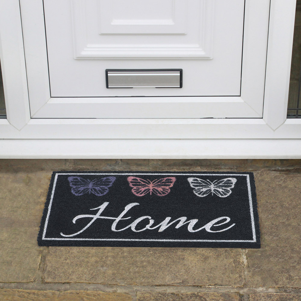 JVL Home Butterflies Latex Coir Door Mat 40 x 70cm Image 2