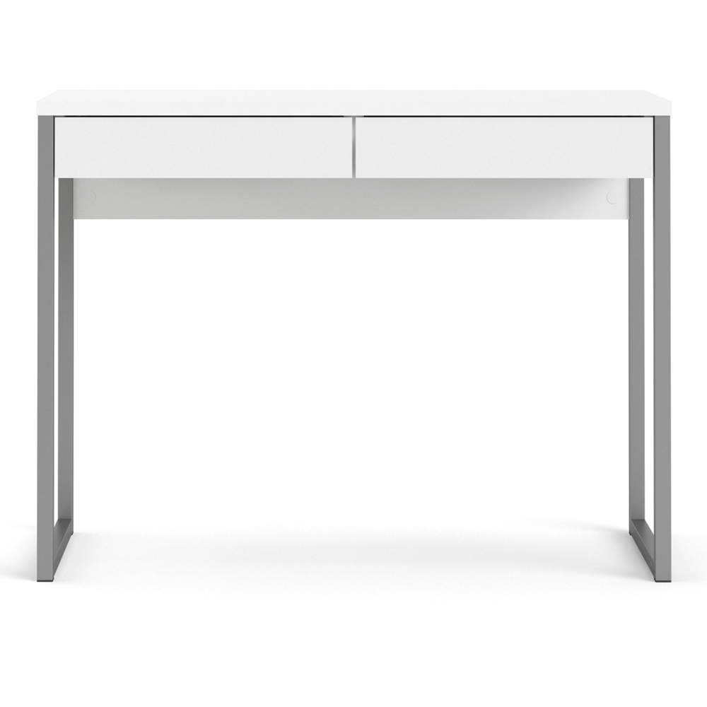 Florence Function Plus 2 Drawer Desk White High Gloss Image 2