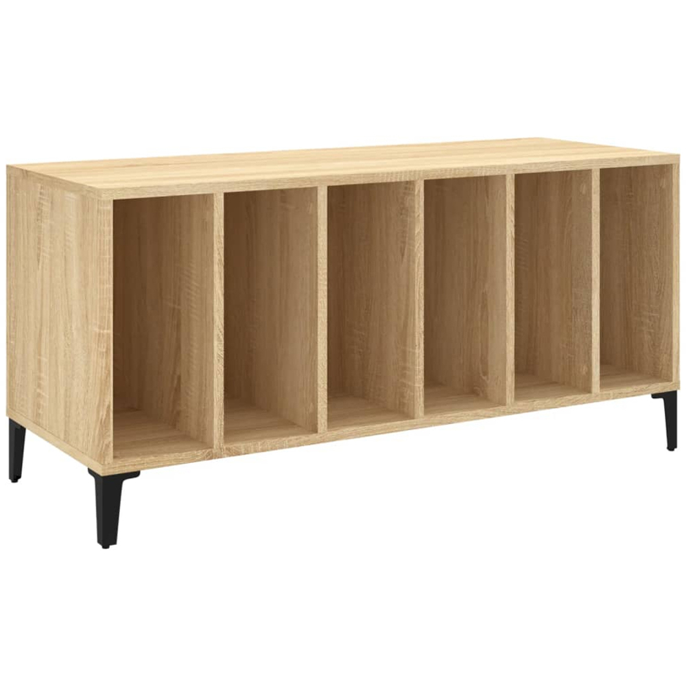 vidaXL 6 Shelf Sonoma Oak Record Cabinet Image 2