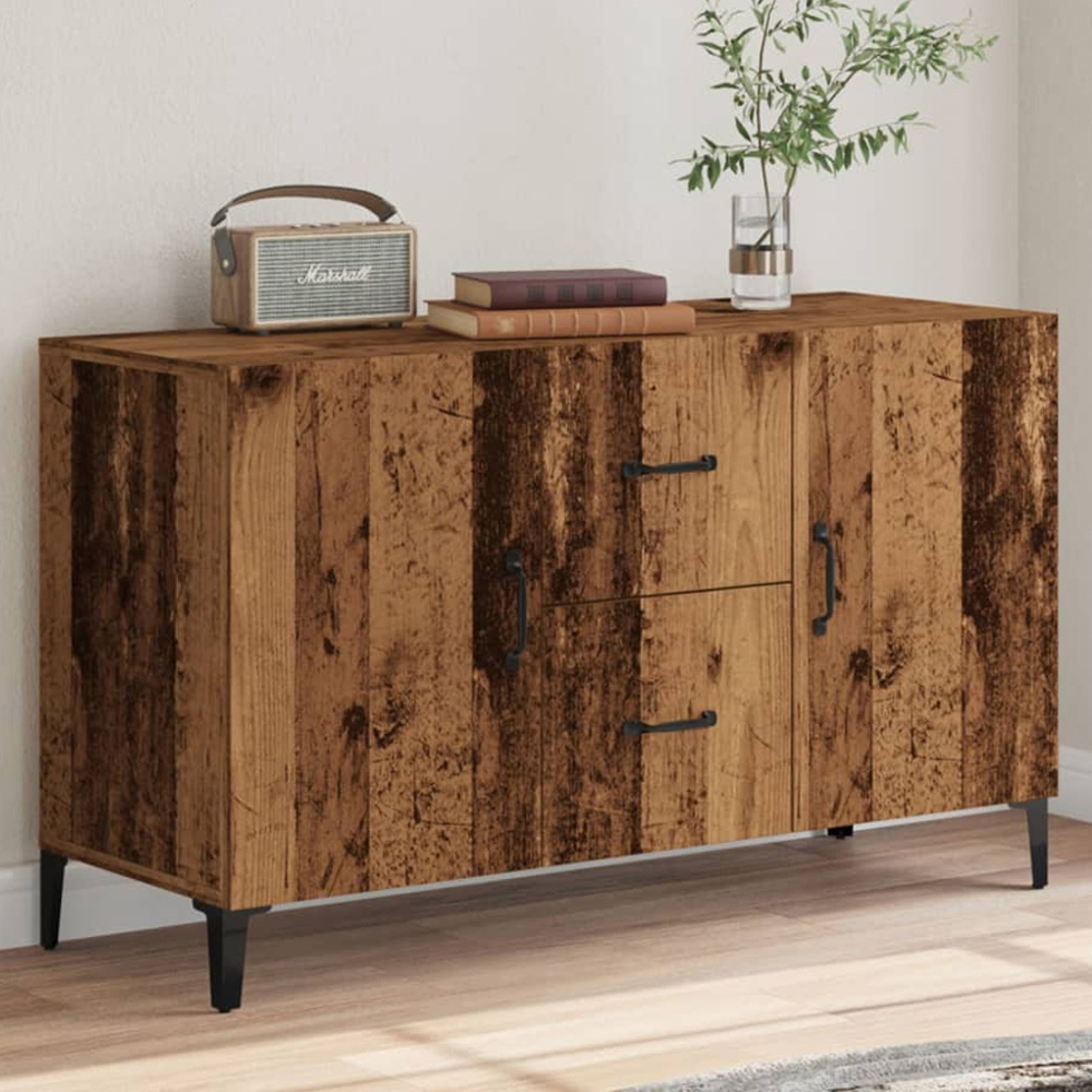 vidaXL 2 Door 2 Drawer Old Wood Sideboard Image 1